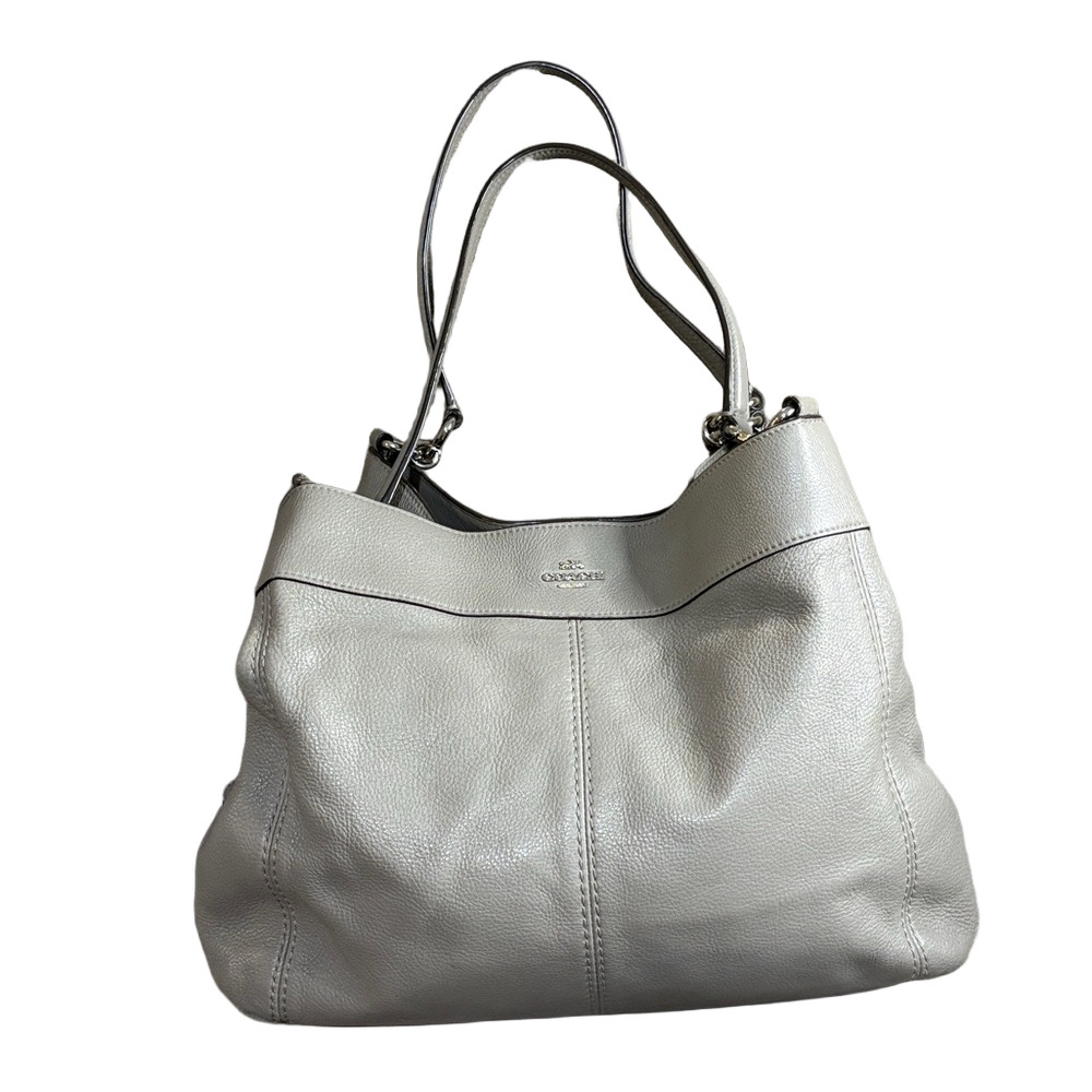 Coach Lexy Gray Pebbled Leather Shoulder Bag L1757
